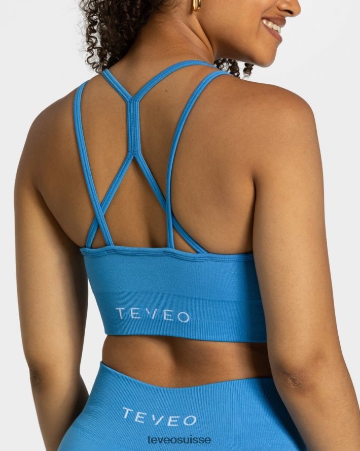 vêtements femmes TEVEO 40204P343 scrunch intemporel bh bleu d'été