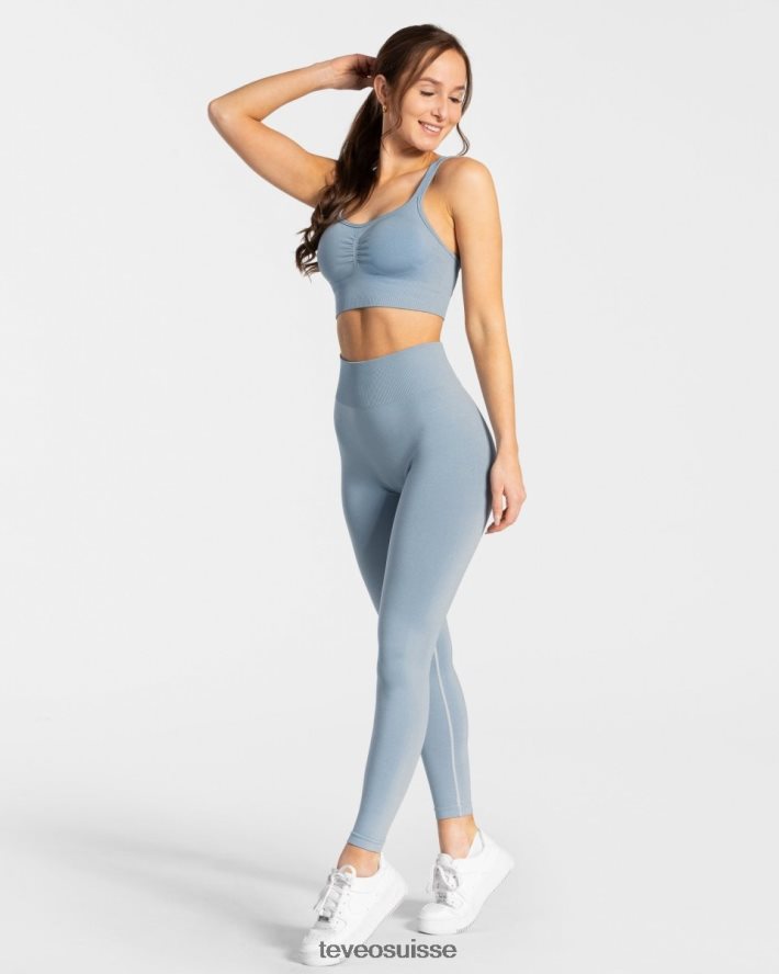 vêtements femmes TEVEO 40204P344 scrunch intemporel bh bleu acier