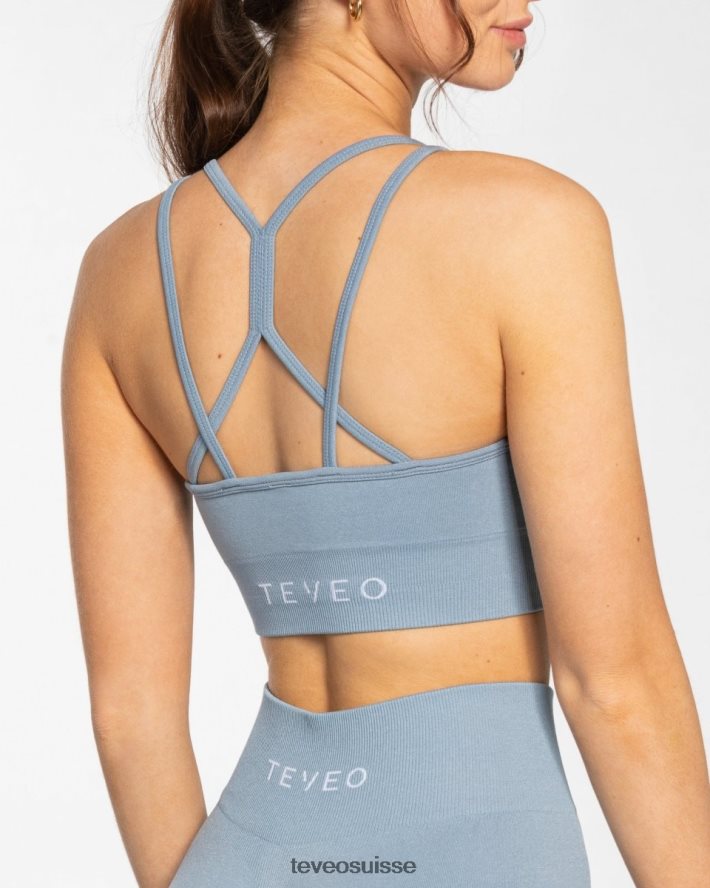 vêtements femmes TEVEO 40204P344 scrunch intemporel bh bleu acier