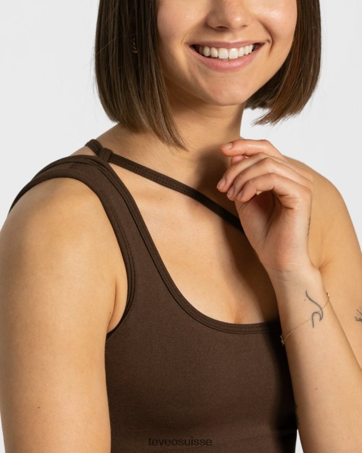 vêtements femmes TEVEO 40204P380 impertinent une épaule bh brun
