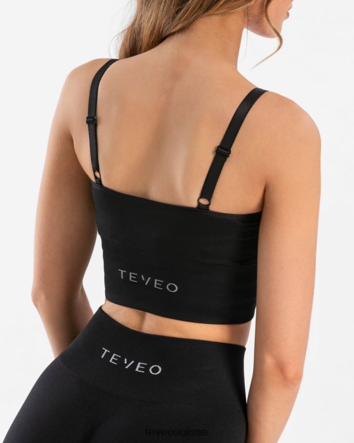 vêtements femmes TEVEO 40204P386 haut en V essentiel noir
