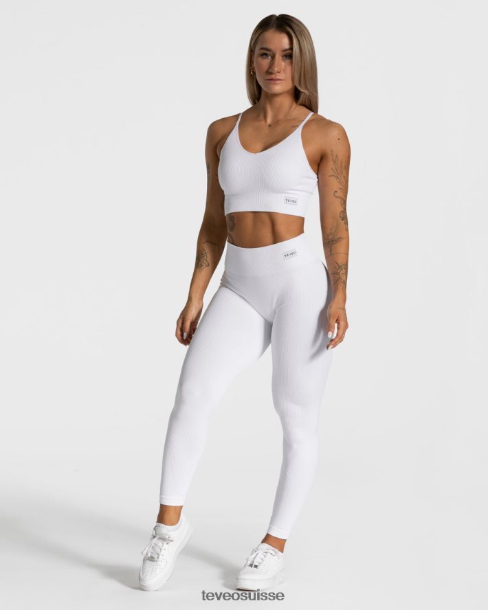 vêtements femmes TEVEO 40204P400 haut croisé élégant blanc