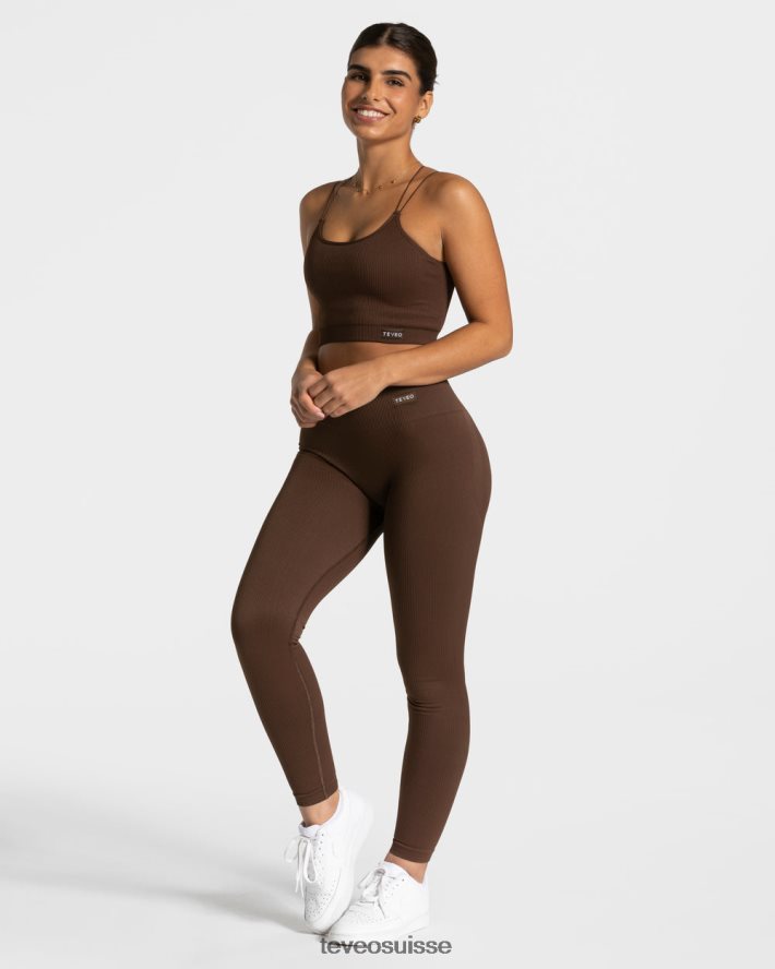 vêtements femmes TEVEO 40204P411 haut à bretelles élégant marron foncé