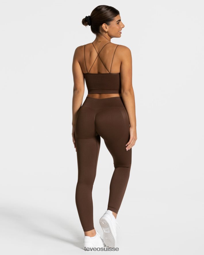 vêtements femmes TEVEO 40204P411 haut à bretelles élégant marron foncé