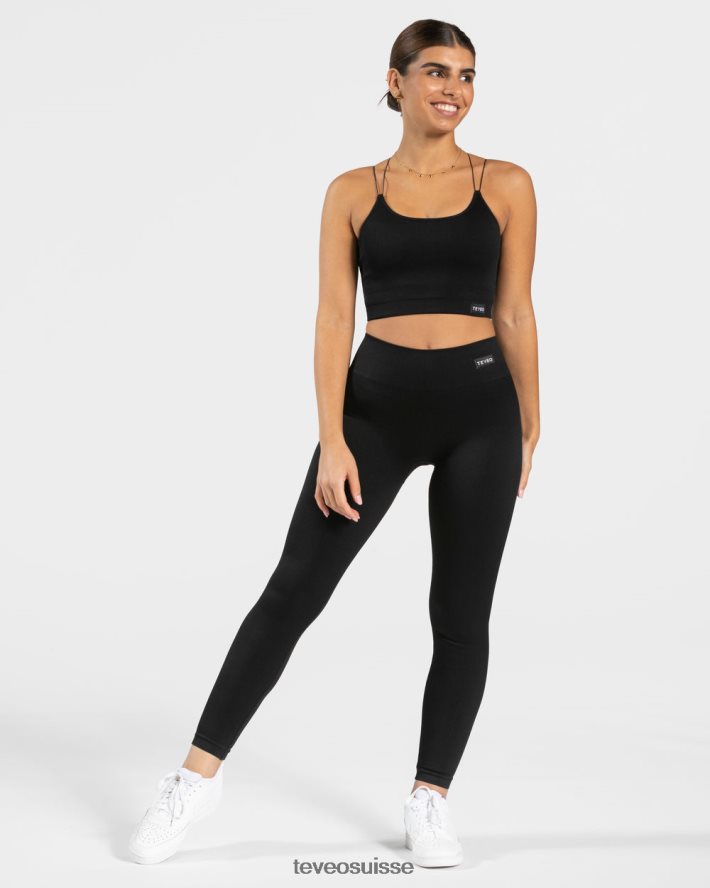 vêtements femmes TEVEO 40204P412 haut à bretelles élégant noir