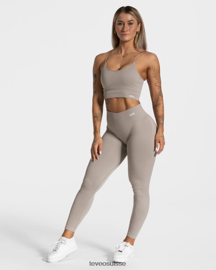 vêtements femmes TEVEO 40204P413 haut à bretelles élégant pierre