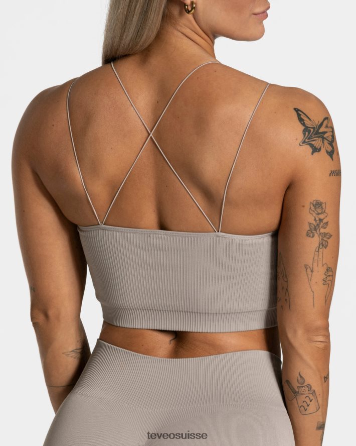vêtements femmes TEVEO 40204P413 haut à bretelles élégant pierre