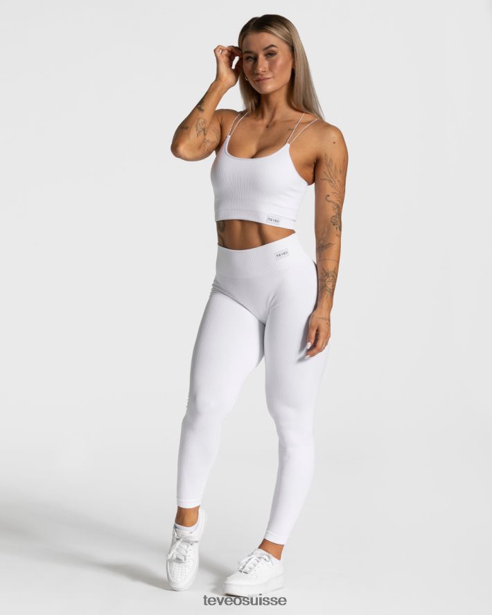 vêtements femmes TEVEO 40204P414 haut à bretelles élégant blanc