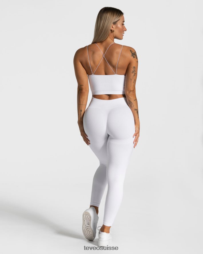 vêtements femmes TEVEO 40204P414 haut à bretelles élégant blanc