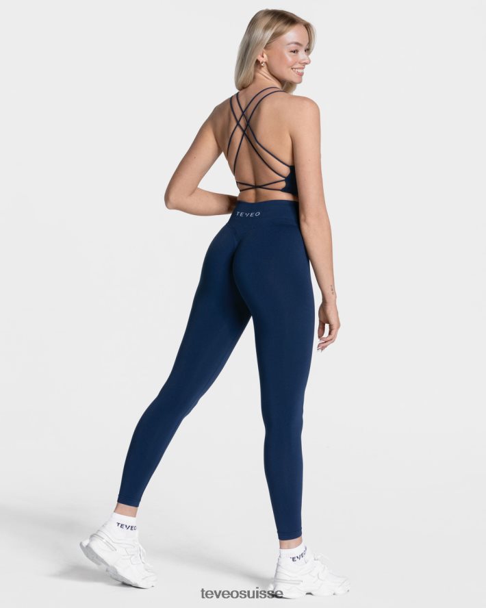 vêtements femmes TEVEO 40204P422 haut dos nu de tous les jours bleu foncé