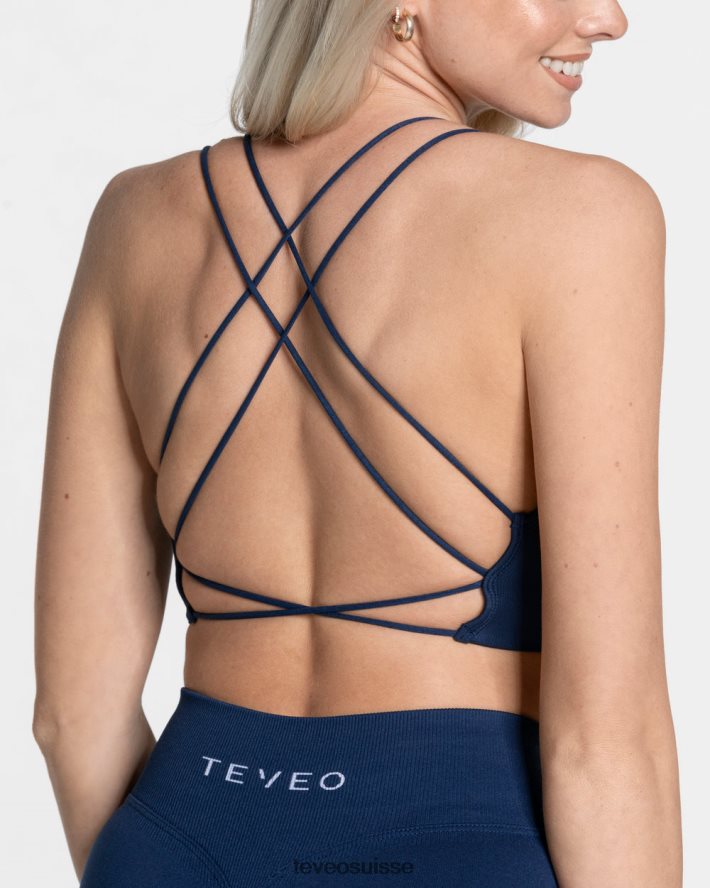 vêtements femmes TEVEO 40204P422 haut dos nu de tous les jours bleu foncé