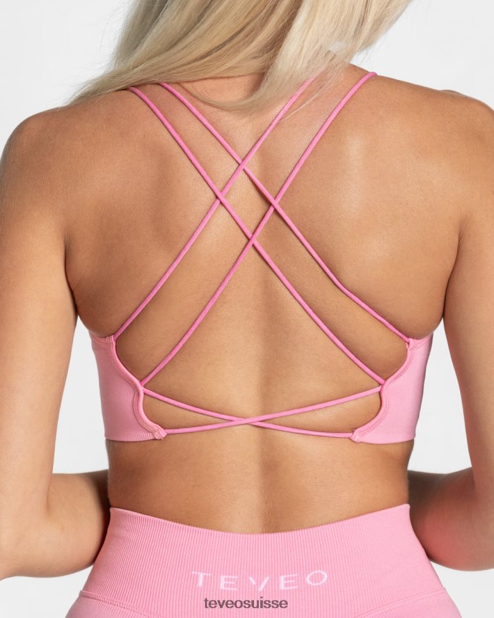 vêtements femmes TEVEO 40204P427 haut dos nu de tous les jours rose