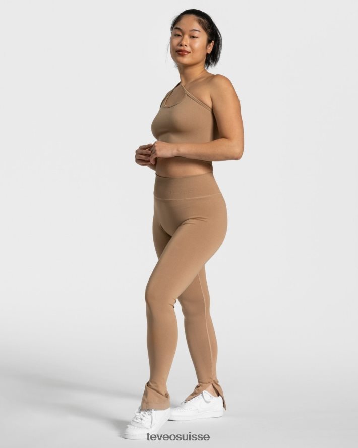 vêtements femmes TEVEO 40204P431 haut impertinent à une épaule beige