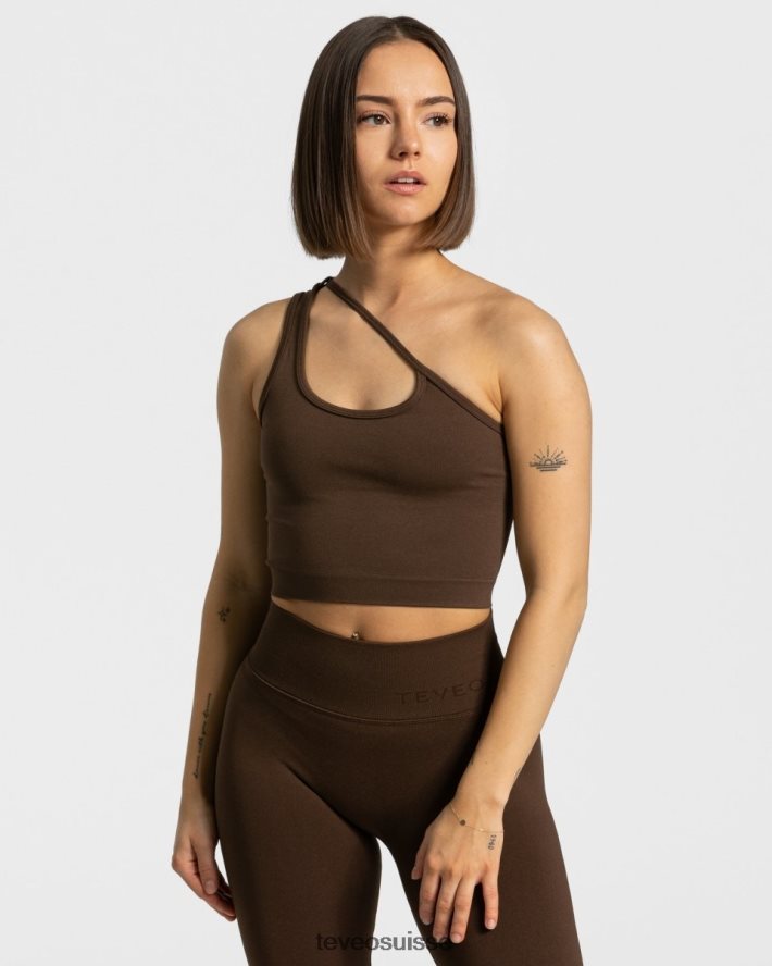 vêtements femmes TEVEO 40204P432 haut impertinent à une épaule brun