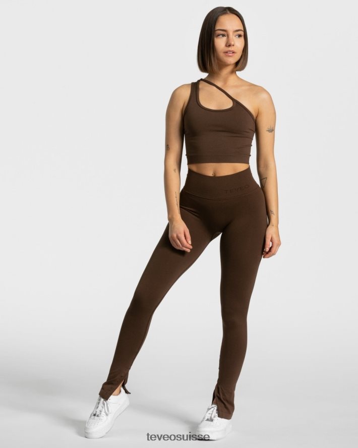 vêtements femmes TEVEO 40204P432 haut impertinent à une épaule brun