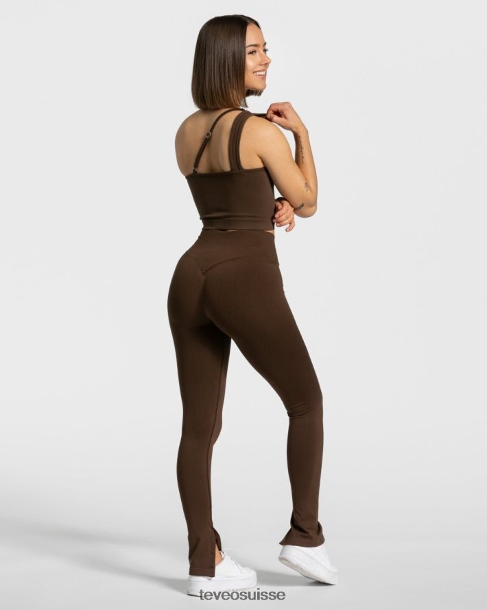 vêtements femmes TEVEO 40204P432 haut impertinent à une épaule brun