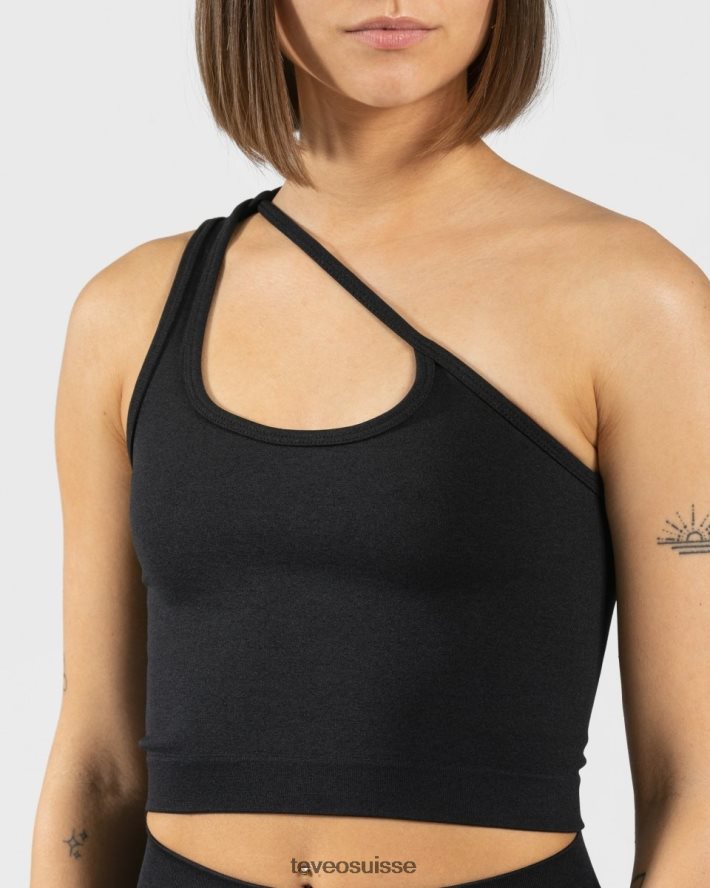 vêtements femmes TEVEO 40204P433 haut impertinent à une épaule noir