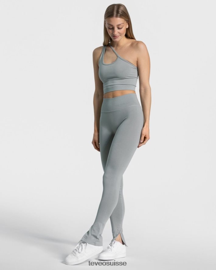 vêtements femmes TEVEO 40204P434 haut impertinent à une épaule bleu acier