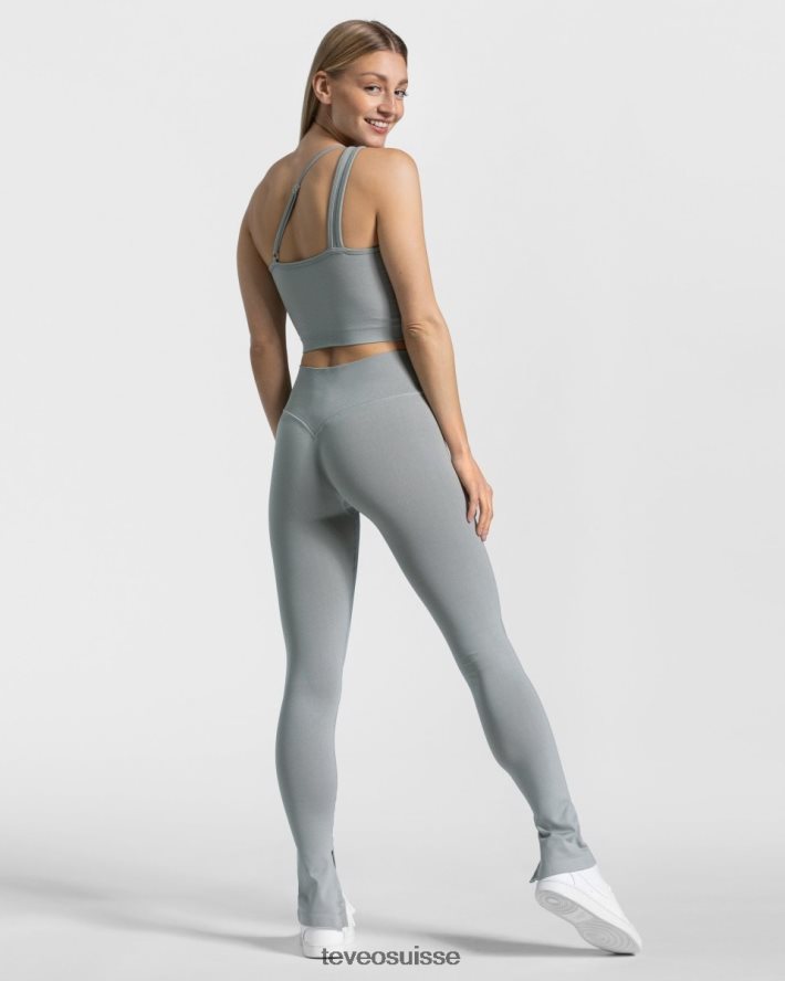 vêtements femmes TEVEO 40204P434 haut impertinent à une épaule bleu acier