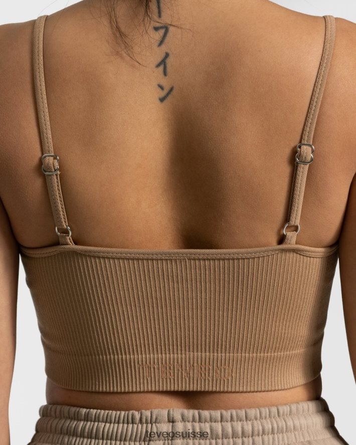 vêtements femmes TEVEO 40204P435 haut impertinent beige