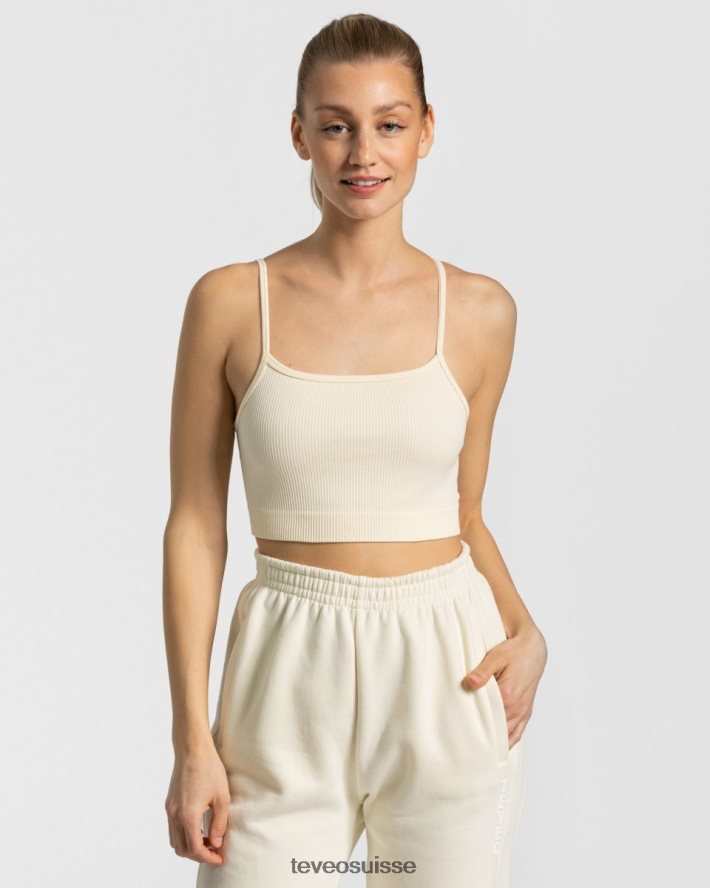 vêtements femmes TEVEO 40204P436 haut impertinent Ivoire