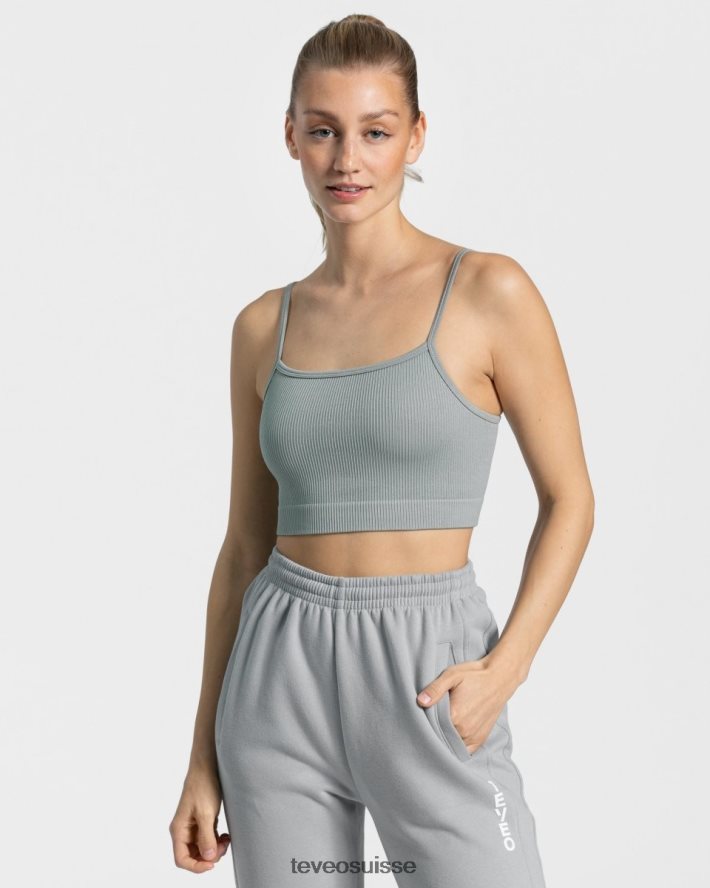 vêtements femmes TEVEO 40204P438 haut impertinent bleu acier