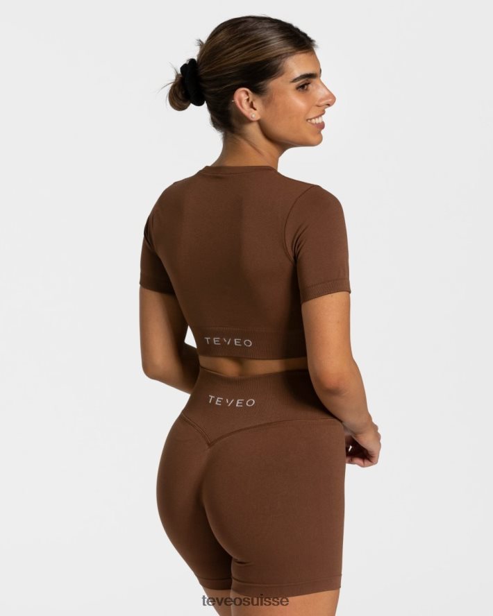 vêtements femmes TEVEO 40204P444 haut court sensation caramel