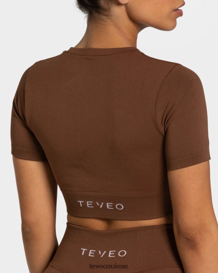 vêtements femmes TEVEO 40204P444 haut court sensation caramel