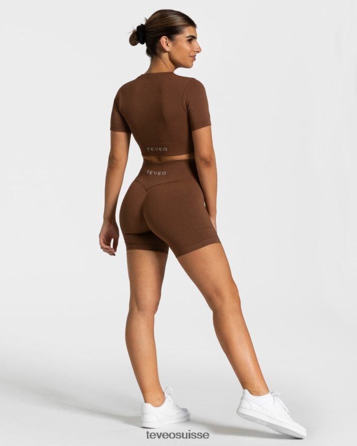 vêtements femmes TEVEO 40204P444 haut court sensation caramel