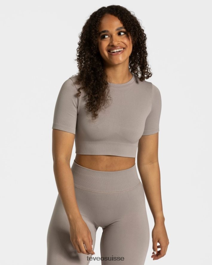 vêtements femmes TEVEO 40204P447 haut court sensation pierre