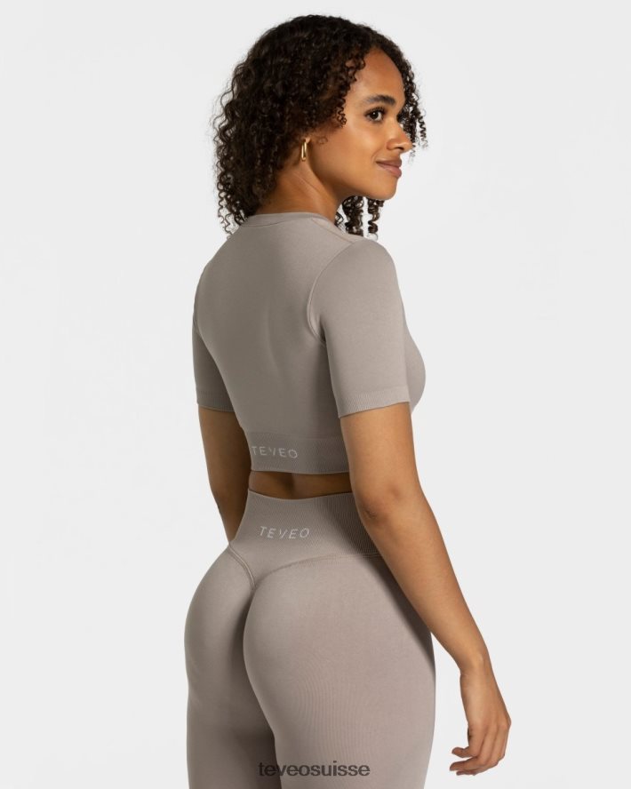vêtements femmes TEVEO 40204P447 haut court sensation pierre