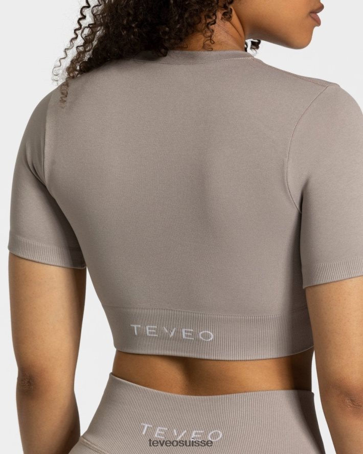 vêtements femmes TEVEO 40204P447 haut court sensation pierre