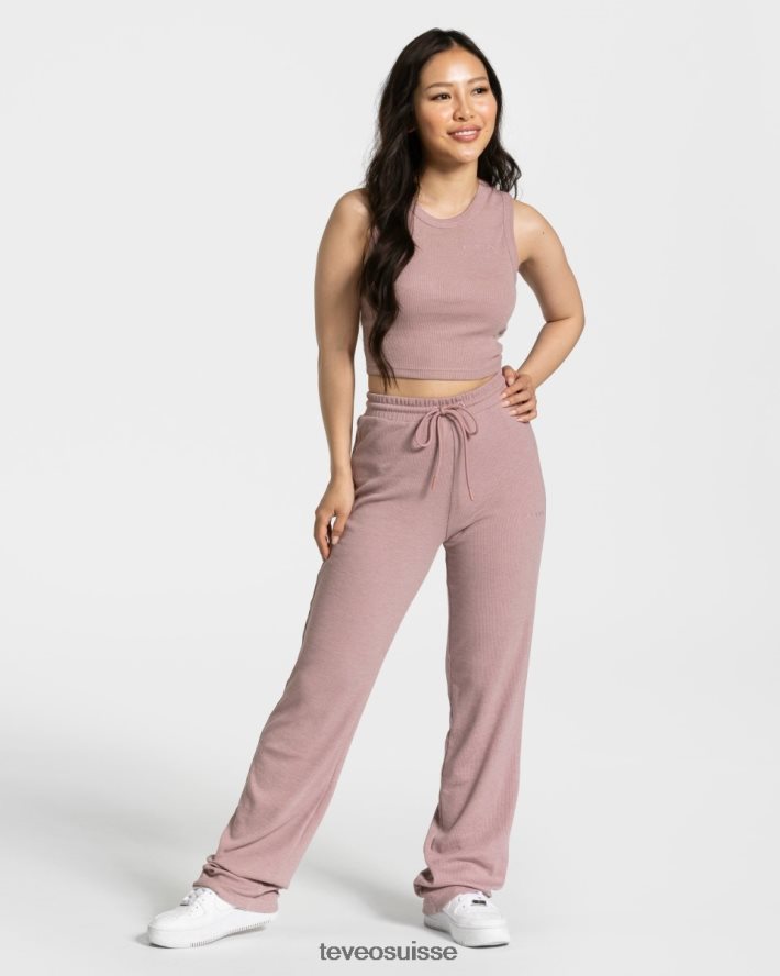 vêtements femmes TEVEO 40204P450 haut court décontracté vieux rose