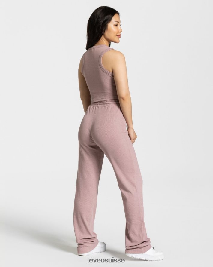 vêtements femmes TEVEO 40204P450 haut court décontracté vieux rose