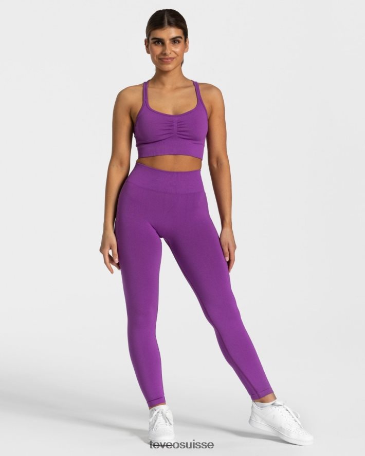 vêtements femmes TEVEO 40204P100 legging scrunch intemporel violet