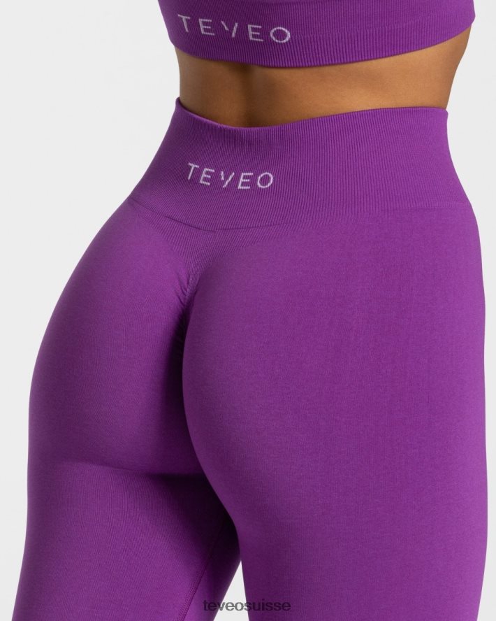 vêtements femmes TEVEO 40204P100 legging scrunch intemporel violet