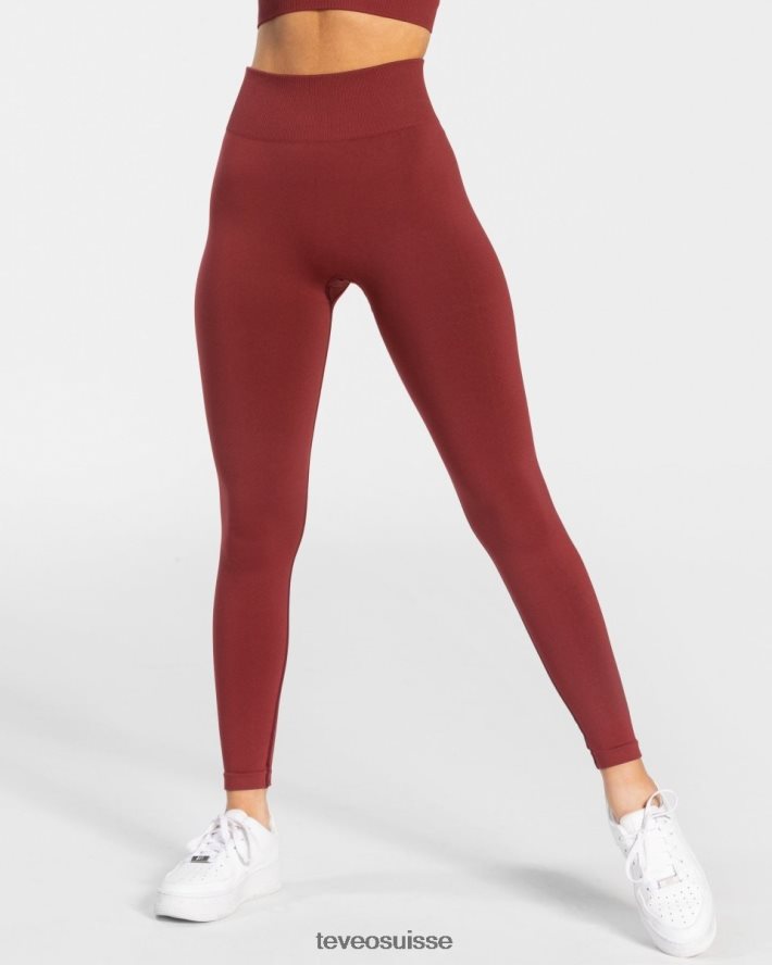 vêtements femmes TEVEO 40204P101 legging scrunch intemporel vin rouge