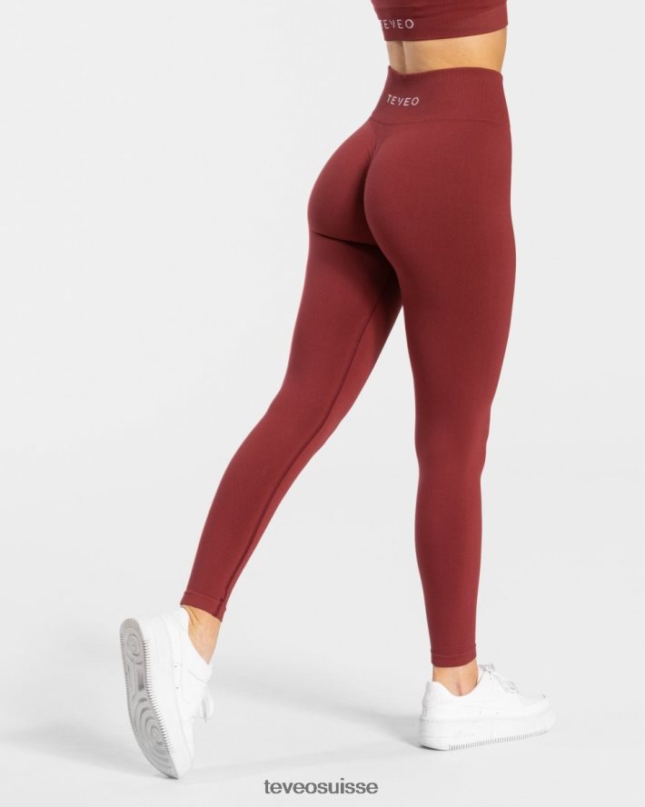 vêtements femmes TEVEO 40204P101 legging scrunch intemporel vin rouge