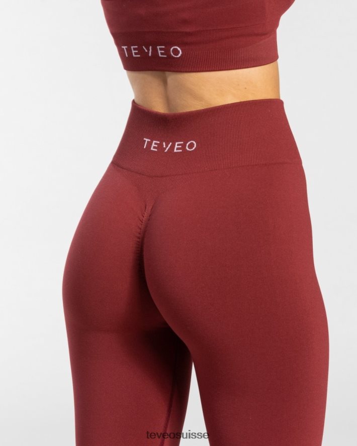 vêtements femmes TEVEO 40204P101 legging scrunch intemporel vin rouge