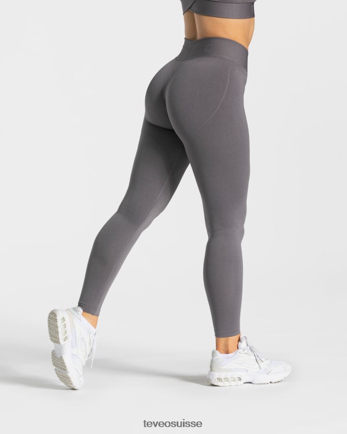 vêtements femmes TEVEO 40204P105 legging en forme de V graphite