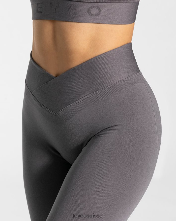 vêtements femmes TEVEO 40204P105 legging en forme de V graphite