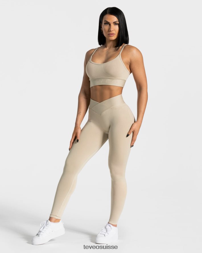 vêtements femmes TEVEO 40204P107 legging en forme de V sable