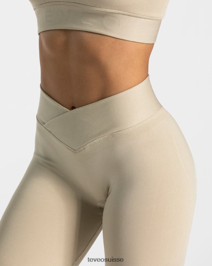 vêtements femmes TEVEO 40204P107 legging en forme de V sable