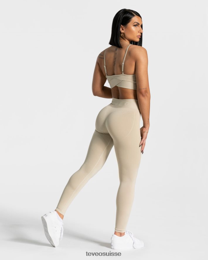 vêtements femmes TEVEO 40204P107 legging en forme de V sable