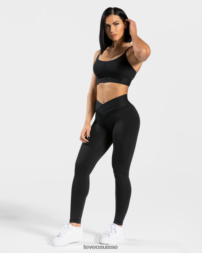 vêtements femmes TEVEO 40204P108 legging en forme de V noir