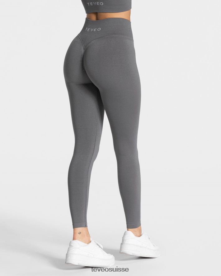vêtements femmes TEVEO 40204P110 leggings froissés tendance graphite