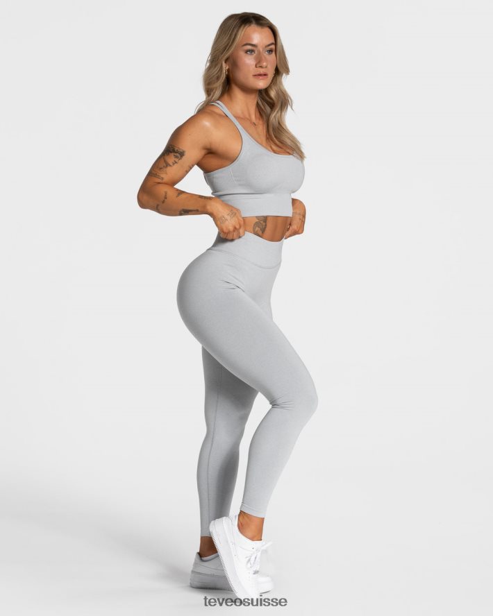 vêtements femmes TEVEO 40204P111 leggings froissés tendance gris clair
