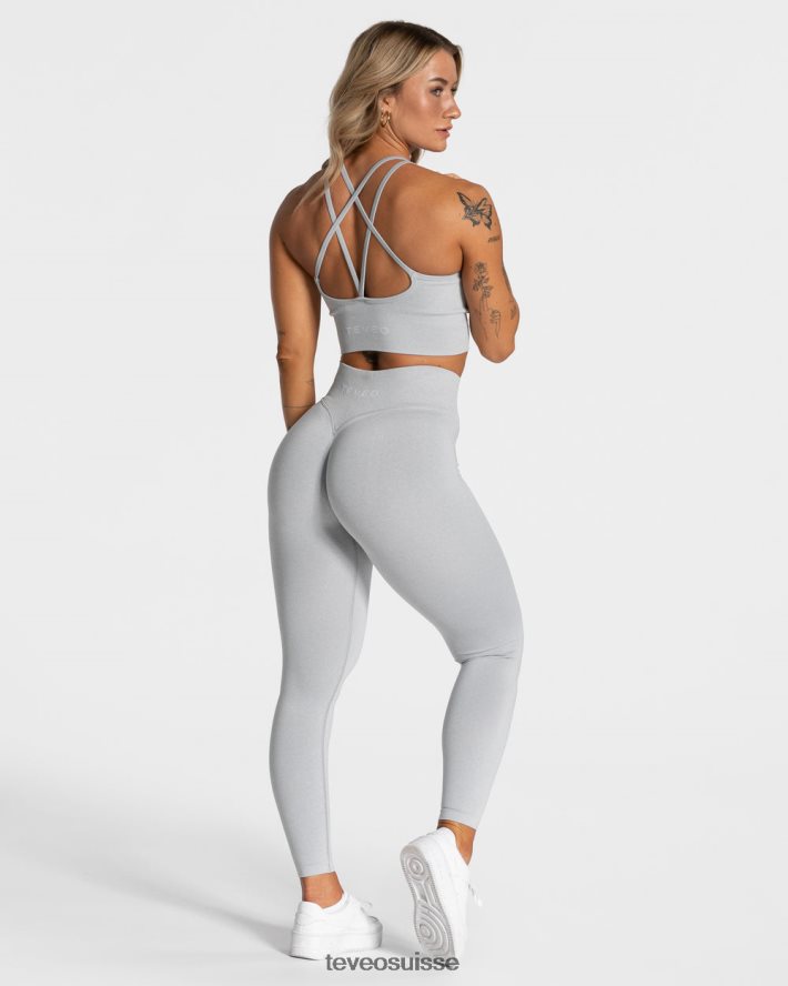 vêtements femmes TEVEO 40204P111 leggings froissés tendance gris clair
