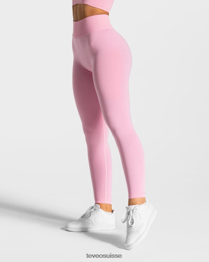 vêtements femmes TEVEO 40204P116 leggings froissés tendance rose