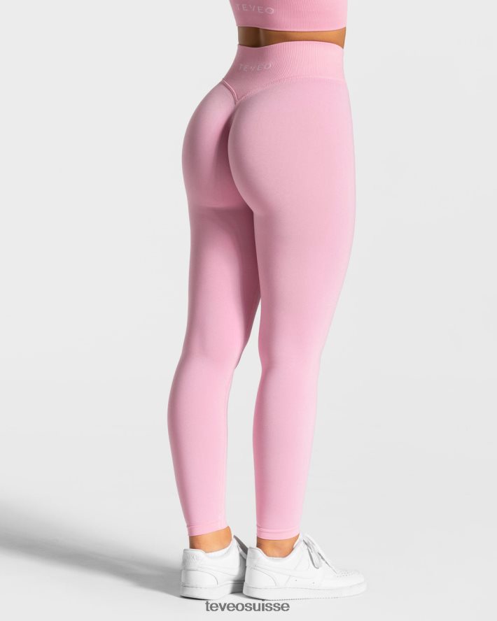 vêtements femmes TEVEO 40204P116 leggings froissés tendance rose